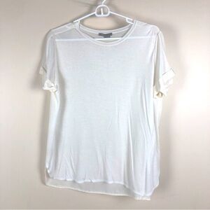 Vince white cuff short sleeve tee size large